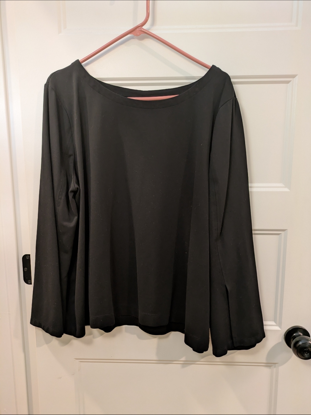 Chico's Black Long Sleeve Boatneck Top